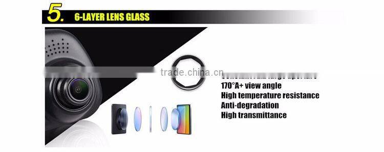1080P Full HD 4.3 Inch Blue Screen Infrared Night Vision Dual Lens Visual Reversing Rearview Mirror Car DVR Camera Camcorder