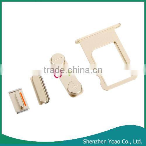 Original Side Button Sets and SIM Card Holder Slot Tray for iPhone 5S Golden