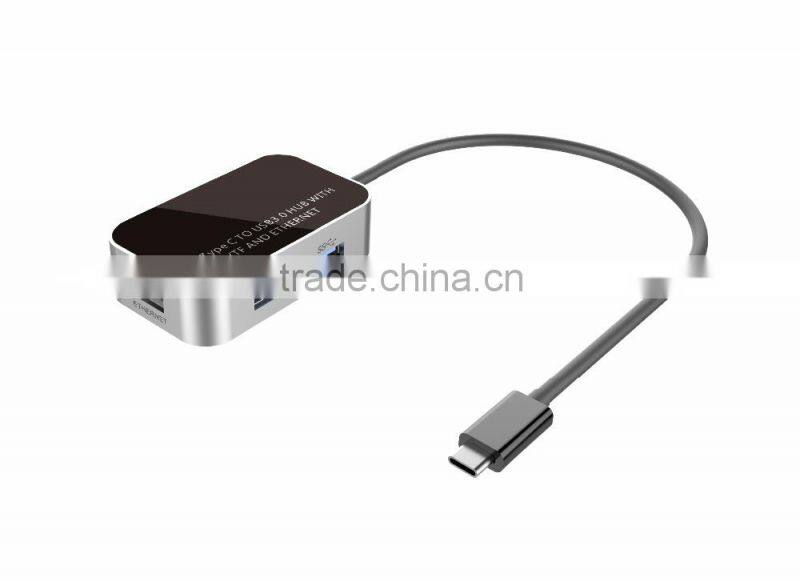 Type C USB HUB with SD TF LAN RJ45 Ethernet Slot