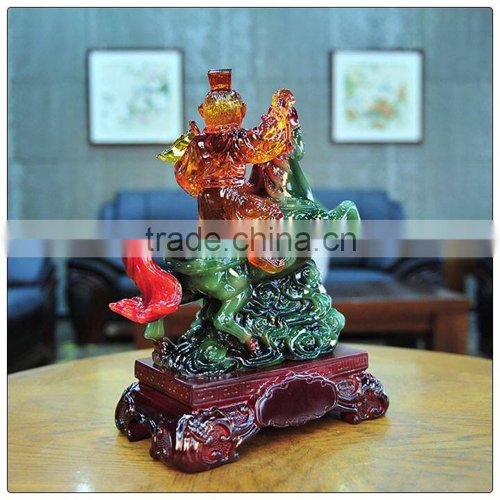 Resin Liuli color monkey in the elephant statue ,chinese zodiac statue