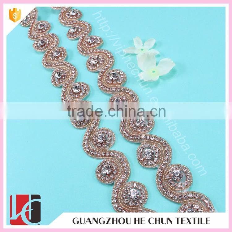 HC-4653-1 Hechun S Shape Fashion Gold Trim for Dresses