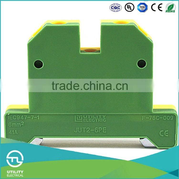 UTL Manufacturing Company PA66 Ground Screw Terminal Block Connector For Weidmuller 6mm 41A