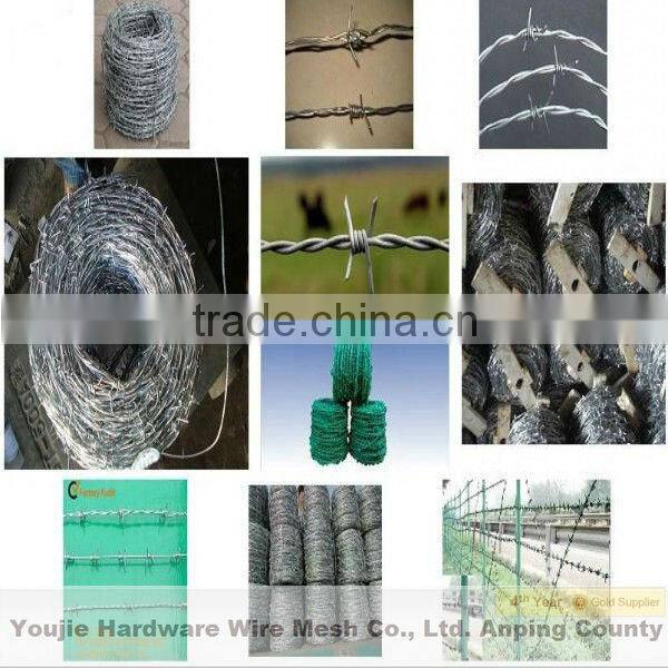 high quality galvanized bared mesh barbed wire fence