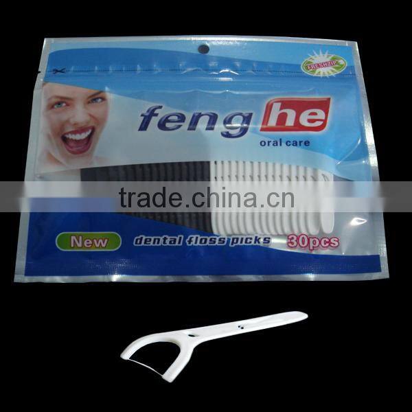 Y-shape dental floss pick with ABS handle