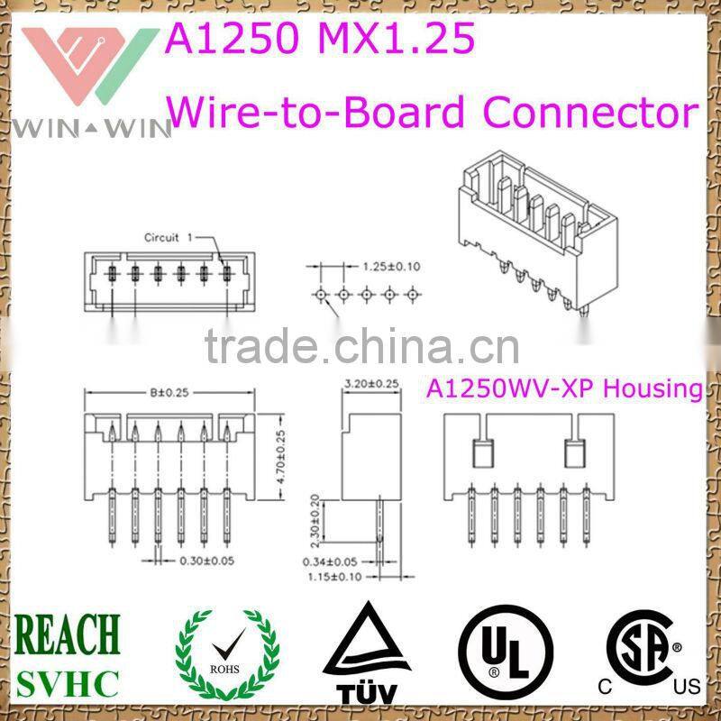 1.25mm pitch A1250 MX1.25 Electronic Wire to Board Connector