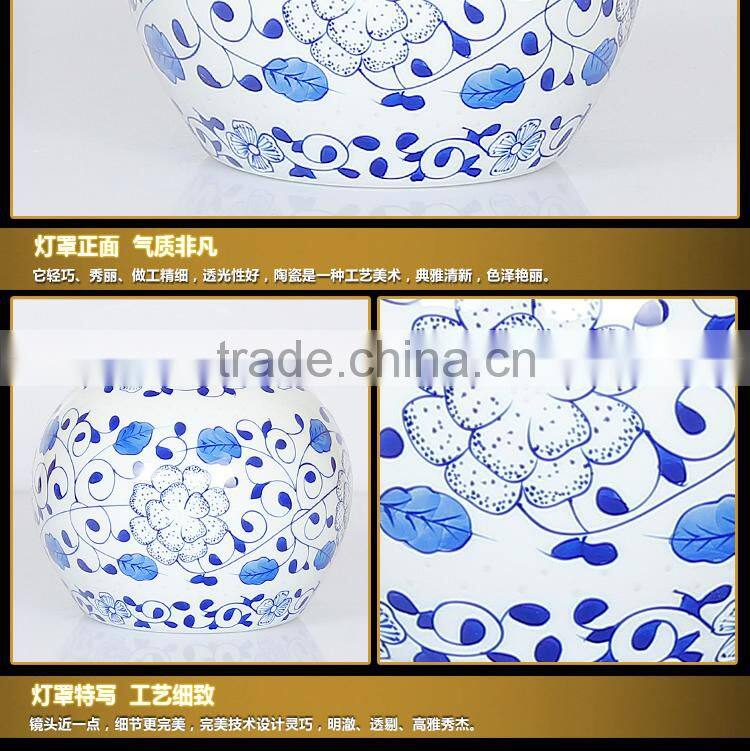 Vintage Chandelier 4 Light Classic Porcelain Wood ceiling light Hall Living Room