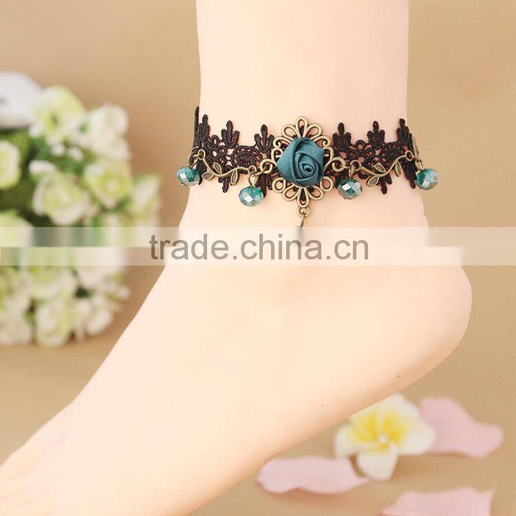 europe heart black lace imitation diamond jewelry
