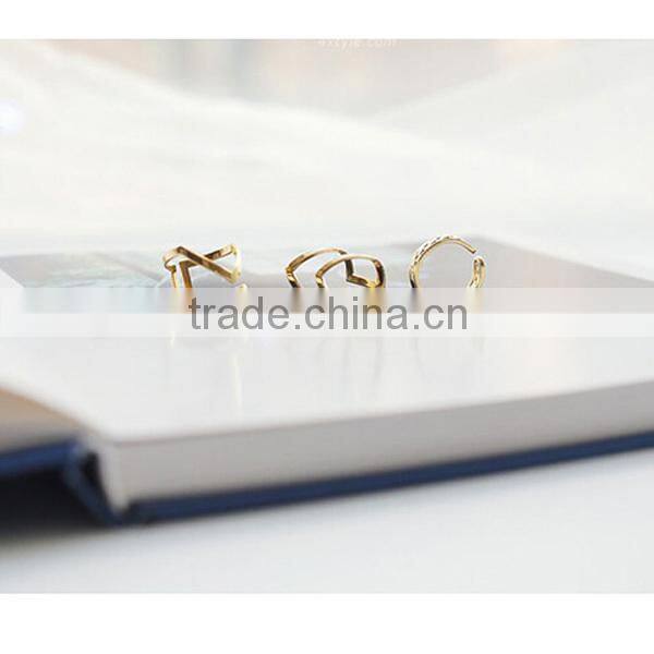 star design 3pcs set spiral adjustable gold jewellery rings
