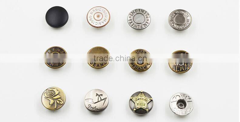 Round letters carving logo carved snap button jewelry
