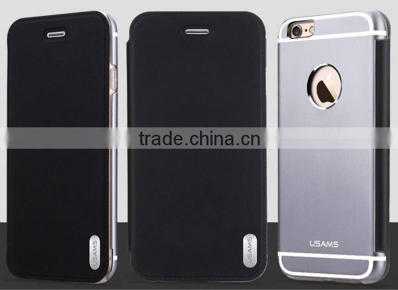 USAMS PC+TPU+Metal flip case for iphone 6/6plus