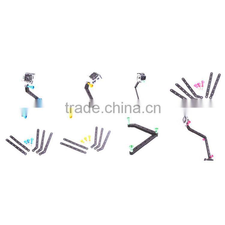 for Gopro CNC Aluminum Arms and Screw for Gopro HD Hero3+/3/2/1 Black/ Blue/ Green/ Golden/ Red/ Purple/ Pink/ SilverGP45