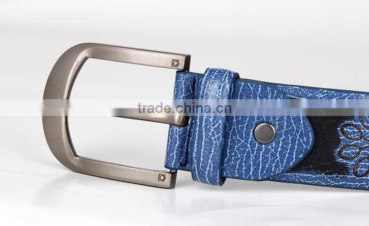 2015 Summer Popular Blue Color Leather Mens Belts SWF-M15061803