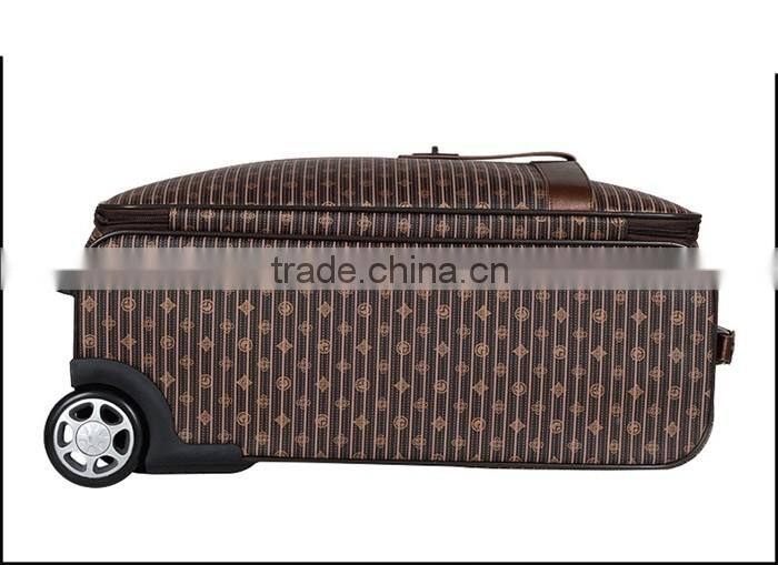 New designed PU travel luggage bag with printing