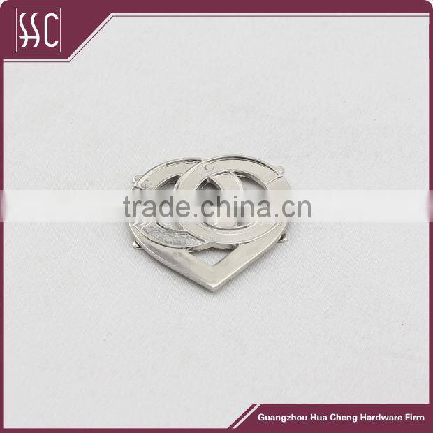 heart shape nickel plate metal brand logo label
