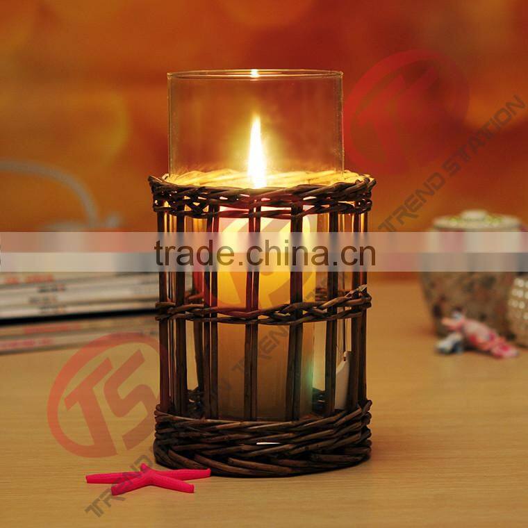 Tall glass candle holders