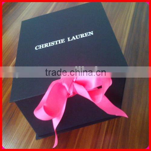 2014 Hot Selling New Fashion black paper lurxury Gift Custom man Tie Boxes Packaging wholesale