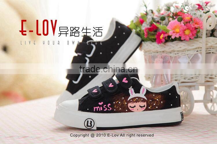 Hot sales cheap new style canvas all black shoes