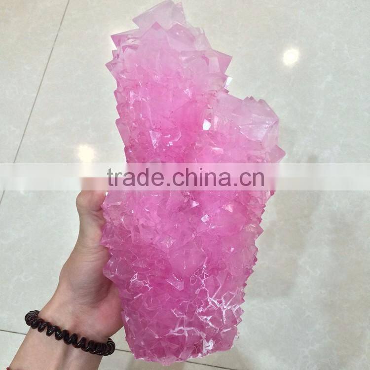 Pink Artificial Crystal Cluster Rose Crystallizing Ornaments For Sale