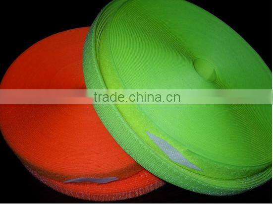 Colored hook and loop tape straps