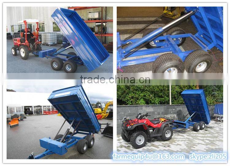 4Wheel Dump trailer with hydraulic power unit,self-dump trailer,single axle trailer