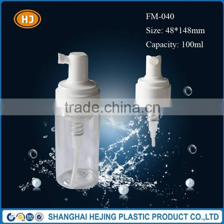 100ml plastic customized color foam pump bottle for shave products