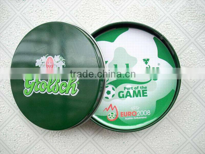 Hot sale cork tinplate coaster / metal coaster / cheap tin cup mat