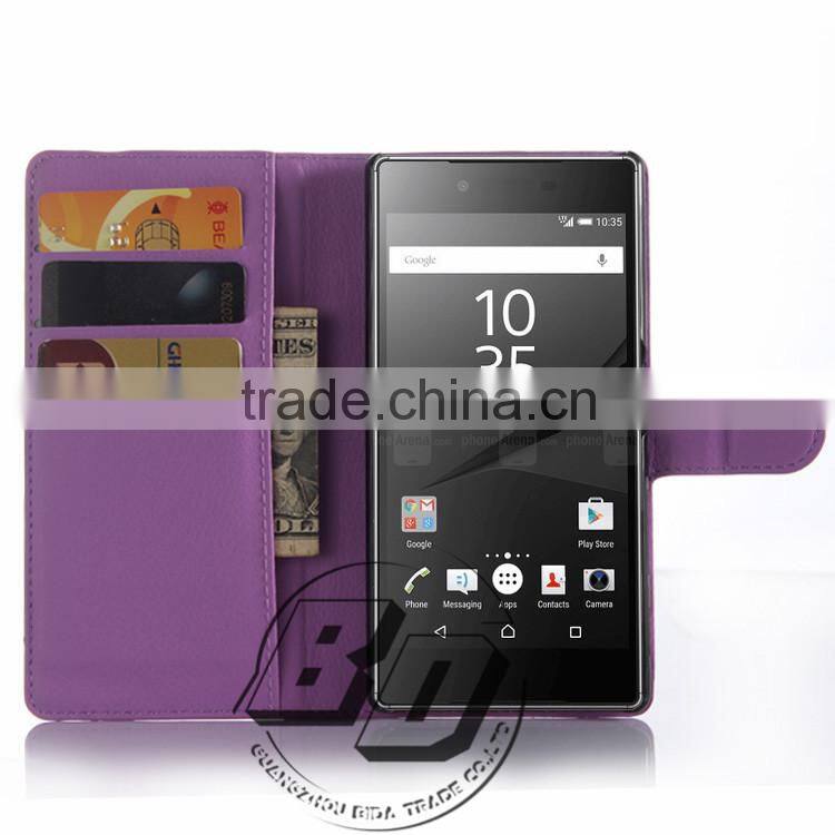 Ultra High Quality Magnetic flip PU leather wallet case with card slots For Sony Xperia Z5 Premium luxury Case fast delivery