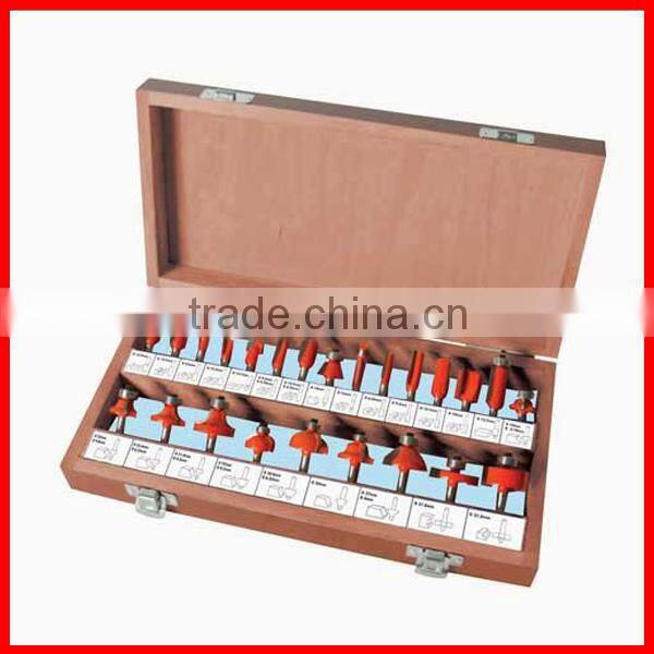24pc 1/4" TCT Router Bit Set with 1/4" shanks