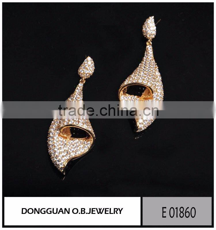 Square diamond earring /hot selling earring /925 silver earring