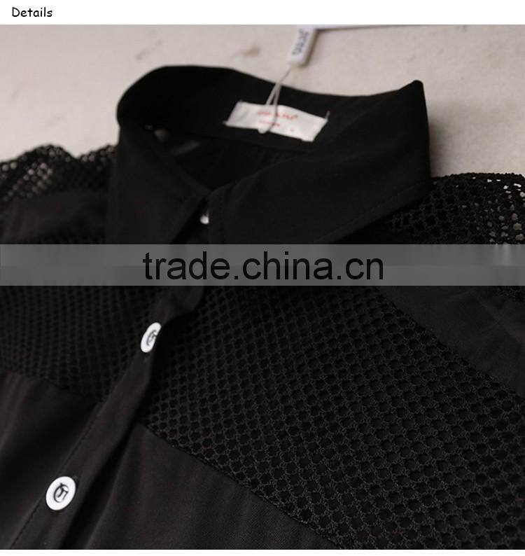 Women Blouses 2016 Summer Shirts Fashion Sexy White Black Blusas Casual Short Sleeve Lace Top Chiffon Blouse