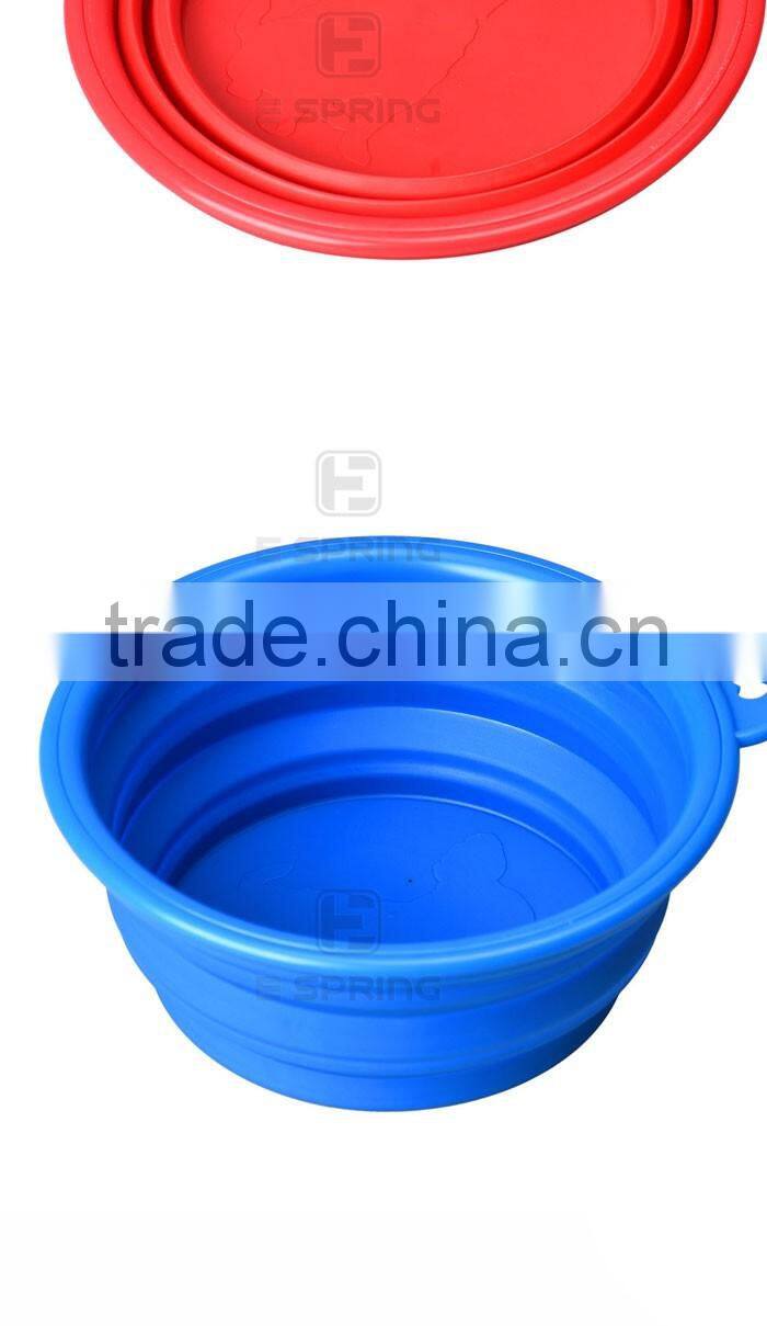 7 color available New 2015 Pet Dog portable bowl Silicone Collapsible Feeding Water Feeder Travel Dog Bowl