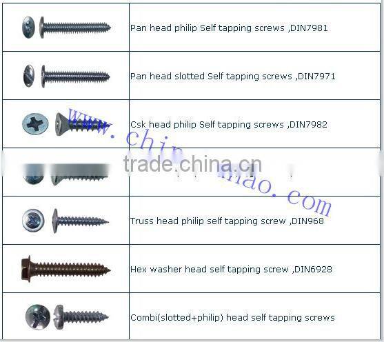 C1022 slivery hex head self tapping screw with EPDM