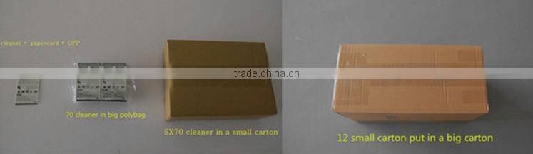 adhesive microfiber screen cleaner with business card