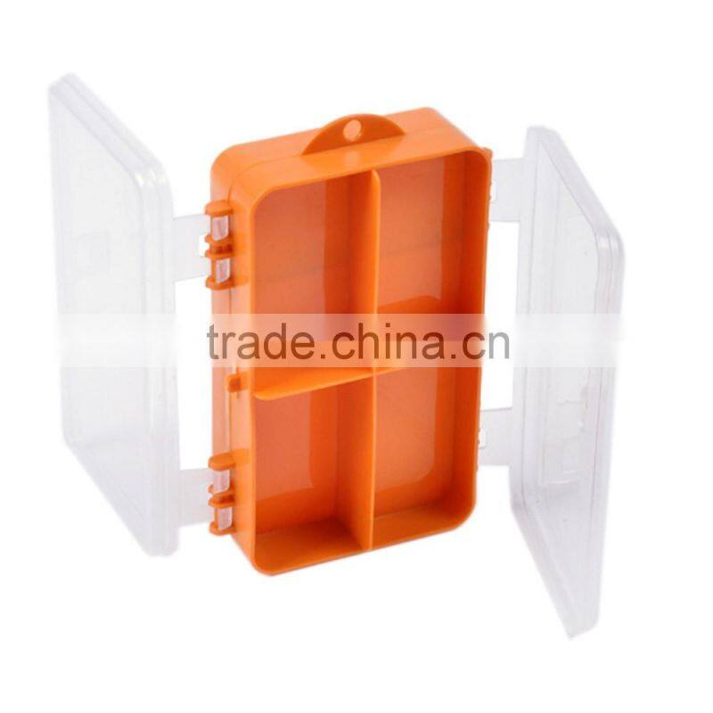 14 * 8.3 * 4.1cm Double Sided Transparent Visible Plastic Fishing Lure Hook Tackle Box 9 Compartments