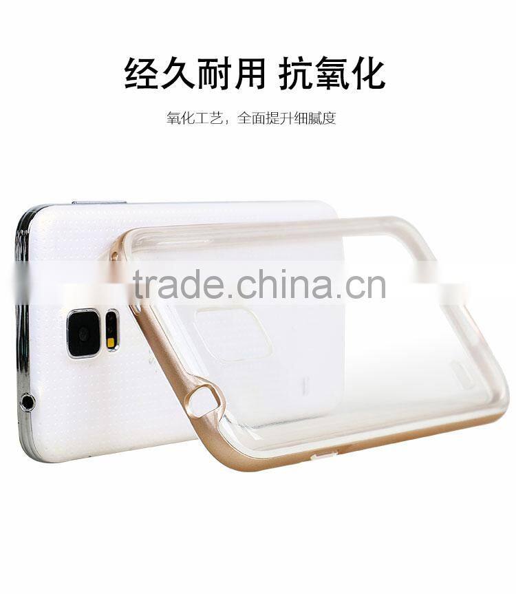 Soft tpu armor cover for samsung galaxy s5 transparent tpu pc frame case cover