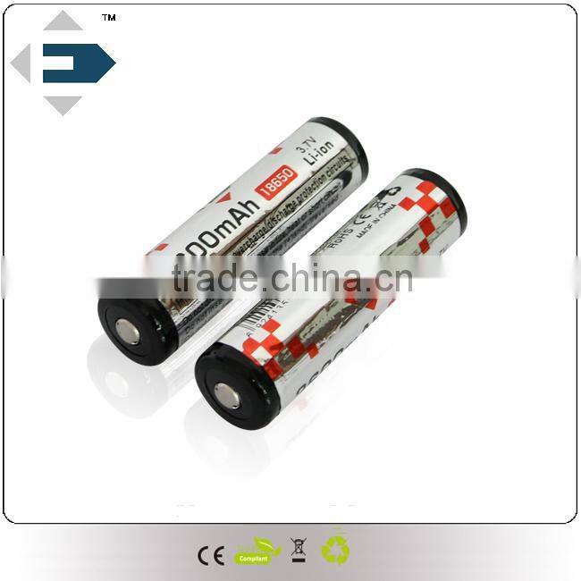 Newest design EFAN 18650 2600MAH with PCB rechargeable li-ion battery