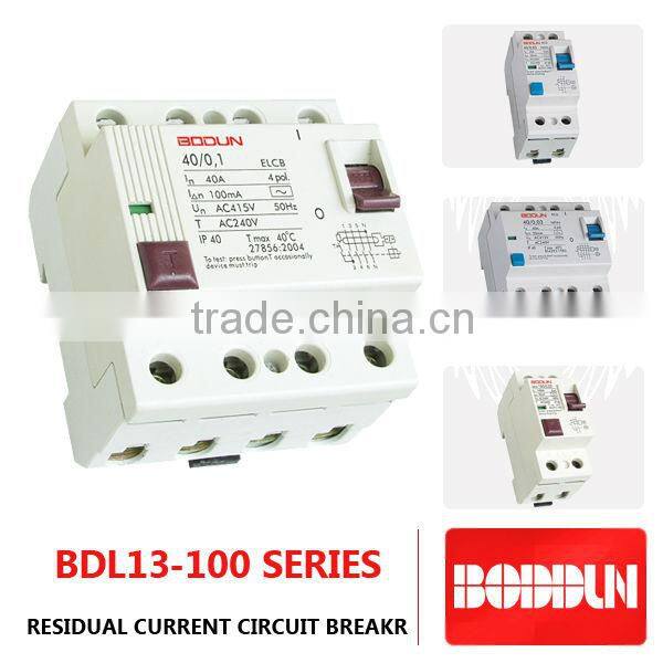 BDL13-100 4P YUEQING POPULAR SALE rccb circuit breaker