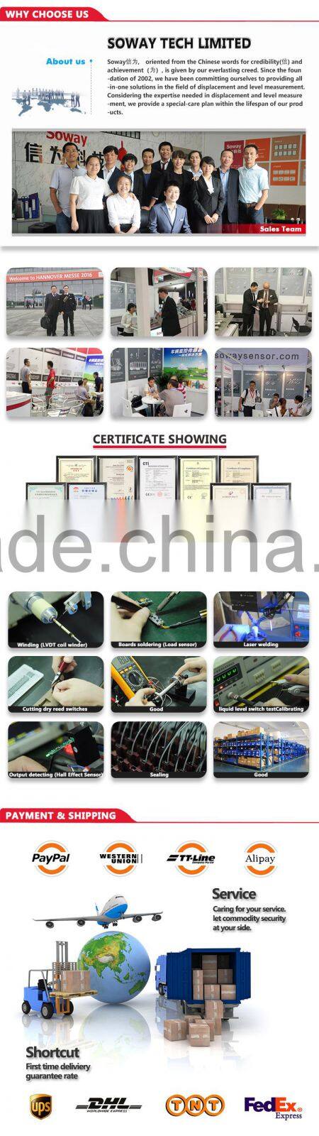 Soway PP signal/ multipoint vertical type float level switch for various tanks