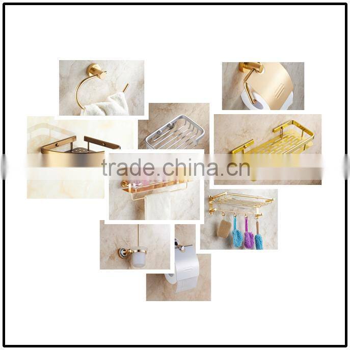 China Cheap Price Bathroom / Golden color /Double Bar Towel shelf #15002