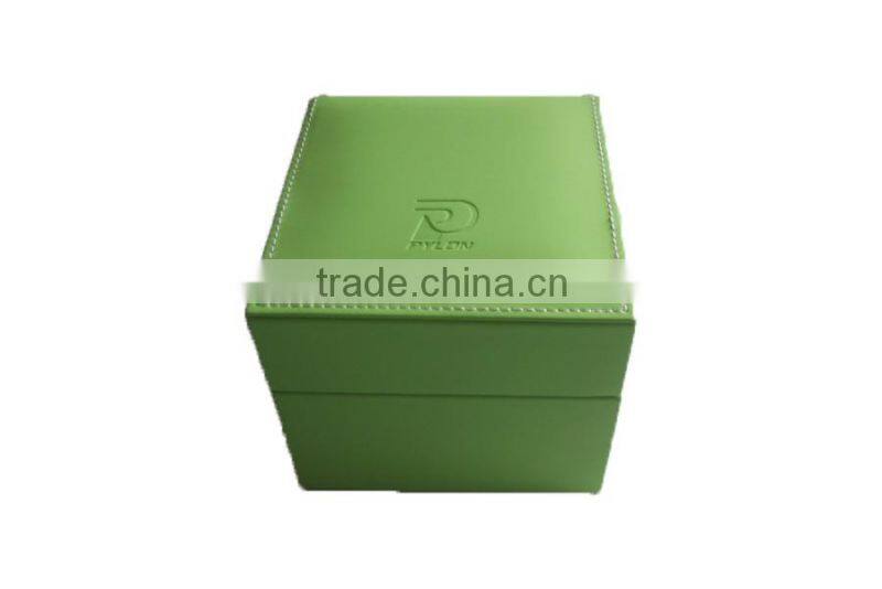 bright green wooden & leather gift watch box wholesale