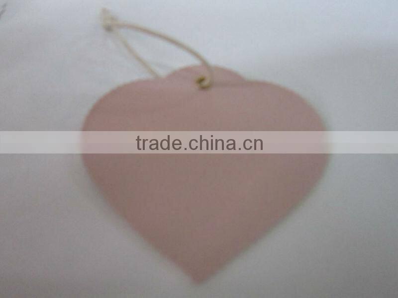 Heart-shaped personalized garment hang tags for clothing