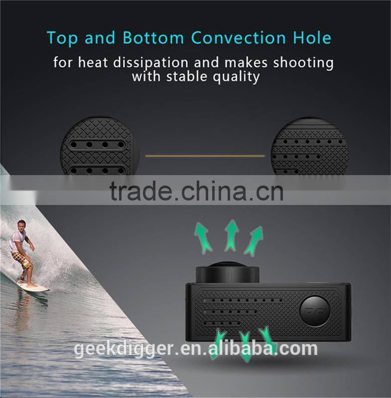 Yellow AMK7000S 4K 2.0" LCD 170 Degree Wide Angle Waterproof Wifi Action Camera with Remote Control Watch