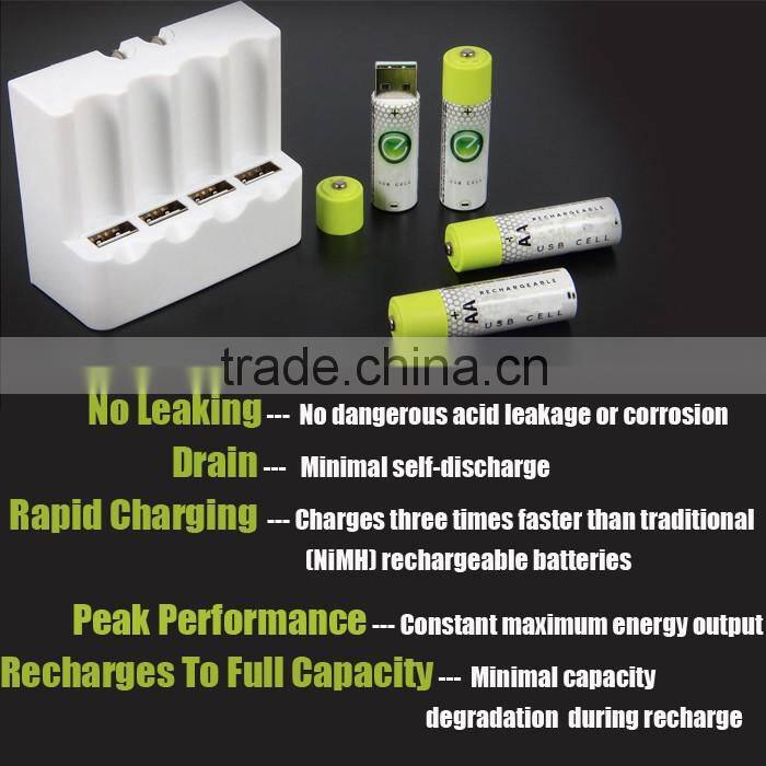 Hot AA 1.5V USB battery rechargeable lithium ion battery for toy car