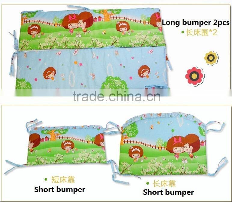 100% cotton cartoon Baby 4 pieces sets bedding around Bumper with Removable washing