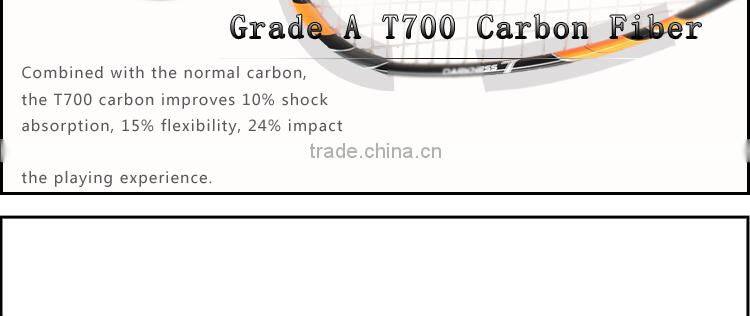 FANGCAN Darkness 7 H.M. Graphite Ultralight Squash Racket With String and Cover Yellow