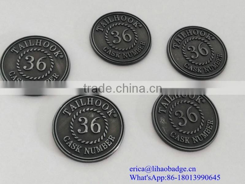 Wholesale cheap custom zinc alloy label wine bottle label logo label metal