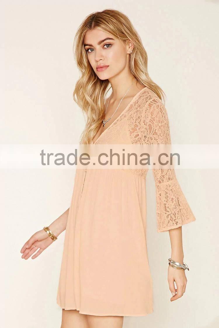 2016 Sexy Lace Insert Champagne ladies dress names ,bridesmaid wedding dress