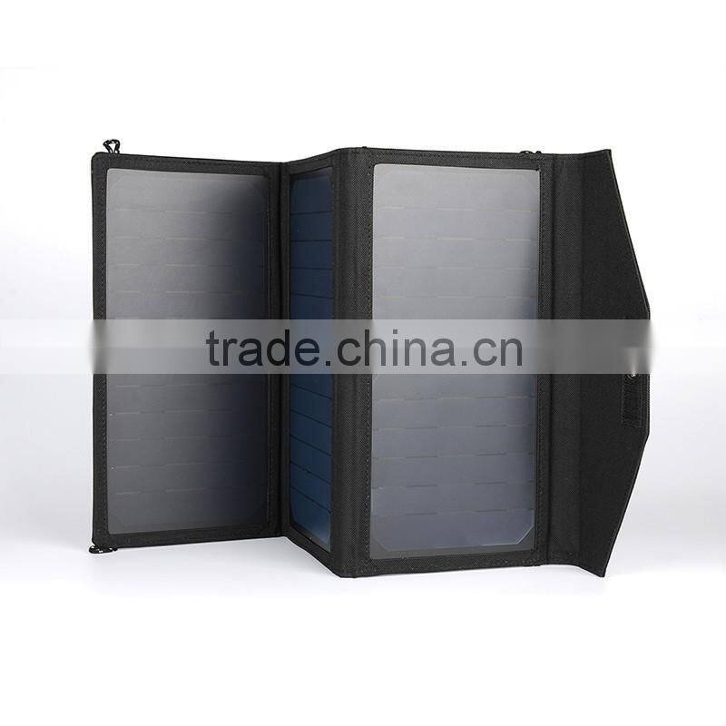 CE FCC ROHS Aproved 20W waterproof foldable double usb output portable mobile solar panel charger