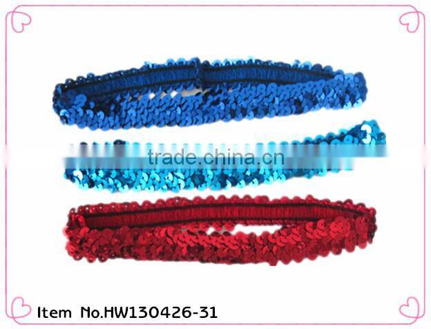 Cotton headband,sequin flowers hairband,silk flowers elastic heaband