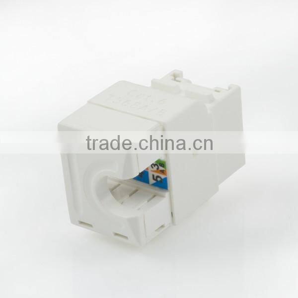 Cat 6 UL RoHS 180Degree UTP Modular Keystone Jack With Dust Door
